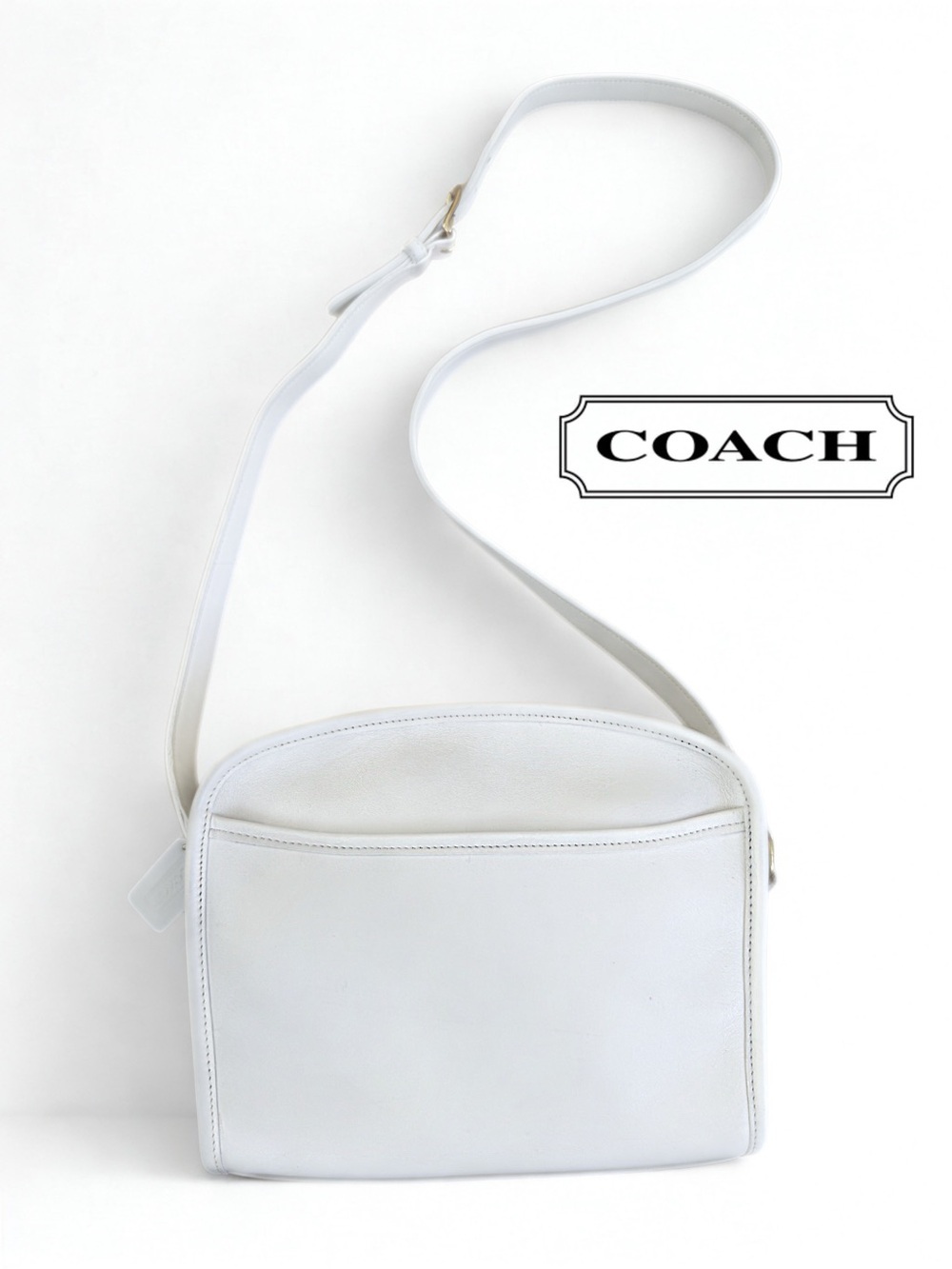 IMMACULATE Vintage COACH Metropolis 9087 Bright White Leather Bag & Dust Bag - Picture 2 of 10